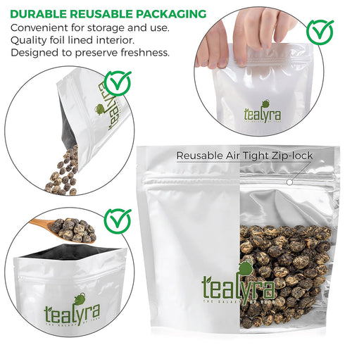 Tealyra - Lychee Black Dragon Pearls - Exotic Sweet Black Loose Leaf Tea - Medium Caffeine - All Natural - 220g (8-ounce)...