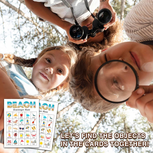 Beach Scavenger Treasure Hunt Games Cards for Kids and Family, School Classroom Outdoor Scavenger Hunts, Summer Family Holiday Party Games, Find a...