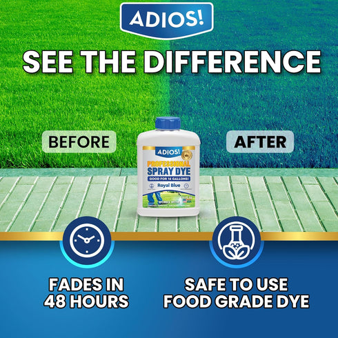Professional Blue Spray Dye Marker, Makes 16 Gallons of Indicator for Grass and Lawn Care, Safe for Mixing (8oz)...