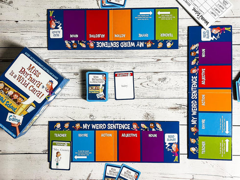 Miss Bernard is a Wild Card- The My Weird School Game, Easy to Follow Rules, Educational, 2 to 4 Players, for Ages 6 to 10, Blue, White...