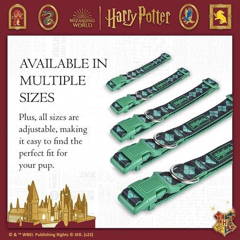 Harry Potter Slytherin Dog Collar in Size Small | Small Dog Collar, Harry Potter Dog Collar | Harry Potter Dog Apparel & Accessories for Hogwarts ...