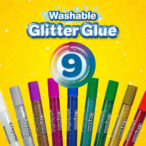 Crayola Washable Glitter Glue, Assorted Colors 9 ea (Pack of 3)...