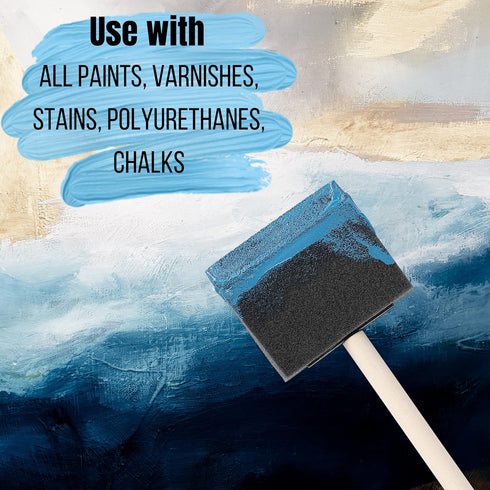 Bates- Foam Paint Brushes, 4 inch, 8 Pack, Sponge Brushes, Sponge Paint Brush, Foam Brushes, Foam Brushes for Painting, Foam Brushes for Staining,...