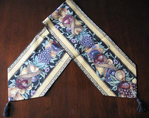 Manual Table Runner, Old World Italy Woven Tapestry with Tassels...