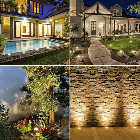 Warm White Low Voltage Landscape Lights LED Well Lights 3W 12V-24V in Ground Lights IP67 Waterproof Low Voltage Landscape Lighting Floor Driveway ...
