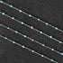 UMAOKANG 33 Feet/10M Stainless Steel Chain for Jewelry Making Light Blue Enamel Beaded Chain Bulk with Lobster Clasps and Jump Rings...