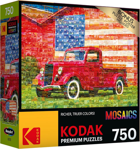 RoseArt - Kodak Premium Mosaics - American Pickup Truck - 750 Piece Jigsaw Puzzle for Adults...