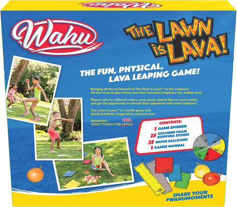 Wahu The Lawn is Lava Outdoor Water Balloon Game for Kids Ages 5+, Kids Outdoor Water Game with 25 Water Balloons...