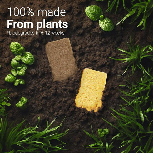 bioGo White 12 Pack Biodegradable Kitchen Sponges - Eco-Friendly, Compostable, Natural Cellulose Dish Sponges...