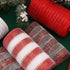 LaRibbons Deco Mesh Ribbon?6 inch x 30 feet Each Roll?Metallic Foil Red and White Rolls for Wreaths, Swags and Christmas Tree Decoration?4 Roll...