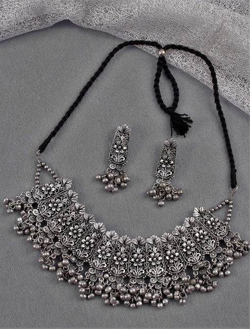Ethnic Afghani Handmade Boho Fashion Oxidized Silver Indian Trendy Statement Gypsy Choker Necklace Jewelry...