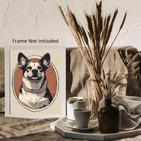 Posterizer 1 pcs- Beautiful black and white dog smiling-Art for Animal Lovers-Abstract & Modern Art- Gift for Men Women Entrepreneur Teens-Living ...