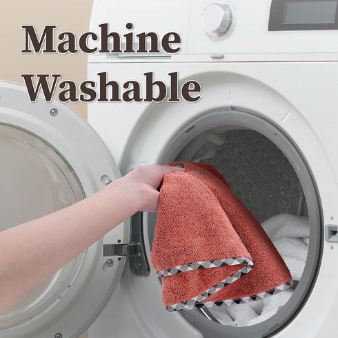myHomeBody Hand Towels with Hanging Loops, Absorbent Charcoal Fiber Cleaning Clothes with Coconut Shell Button for Kitchen, Round Shape, Set of 2,...