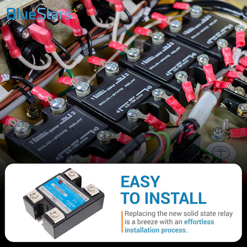 BlueStars 2PCS Solid State Relay SSR-25DD DC to DC Input 3-32VDC Output 5-200VDC 25A Single Phase Semi-Conductor Relay Module - Pack of 2 - Contro...