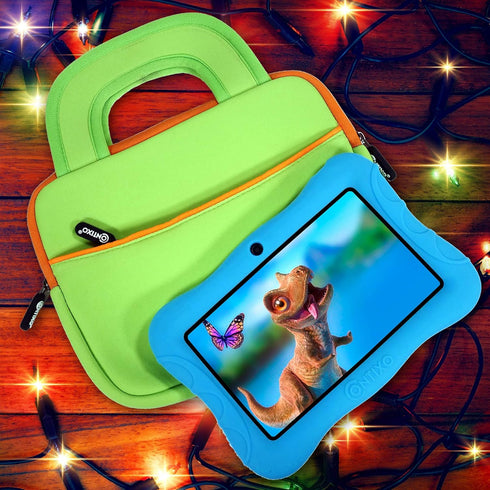 Contixo 7" Tablet Sleeve Bag - Compatible with Contixo V8/V9 Kids Tablets - Shockproof & Water-Resistant Protective Case with Accessory Pocket - G...