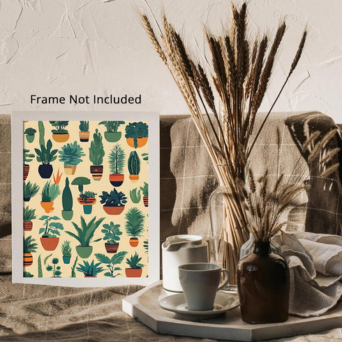 Posterizer 1 pcs-plants pots cactus cute art for plant lovers 2-Floral & Botanical Art-GIft for Men Women Teens-Decor for Home & Office- unframed ...
