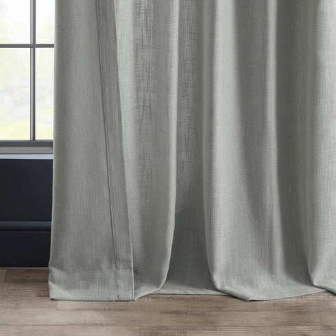 HPD Half Price Drapes Premium Heavy Faux Linen Curtains for Living Room (1 Panel), 50W x 108L Light Filtering Curtains 108 Inches Long Window Curt...