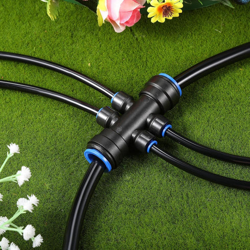 8 Pcs Irrigation Fittings 1/4 Inch Irrigation Parts 6 Way Drip Irrigation Tube Fittings for Irrigation Pipe...