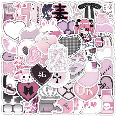 100 Pcs Cute Stickers Aesthetic Kawaii Stickers for Girls Teen Girls Pink Stickers Anime Girl Stickers Laptop Stickers for Women Phone Case Sticke...
