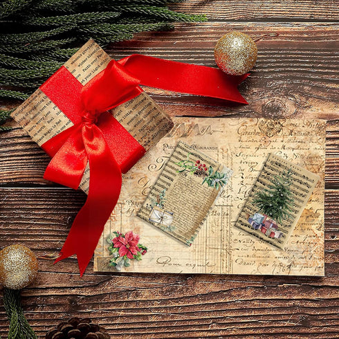 Christmas Pattern Scrapbook Paper, 6 Inch Card Production Supplies, 24 Sheets Single Sided Acid-Free Cardstock Greeting Card, Handmade Gift Journa...