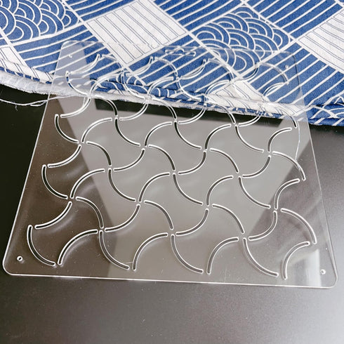 Acrylic Sashiko Stencil with Classic Wavy Pattern for Hand Quilting and Embroidery...
