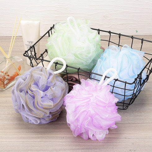 Tbestmax 4 Pack Bath Sponge Pouf Shower Loofah Body Scrubber Exfoliator, 60g/Piece - 4 Colors...