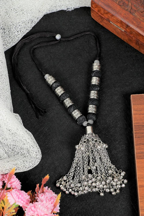 Indian Antique Silver Oxidized Afghani Banjara Gypsy Boho Ethnic Bead Meenakari Enamel Choker Necklace Earrings Jewelry...