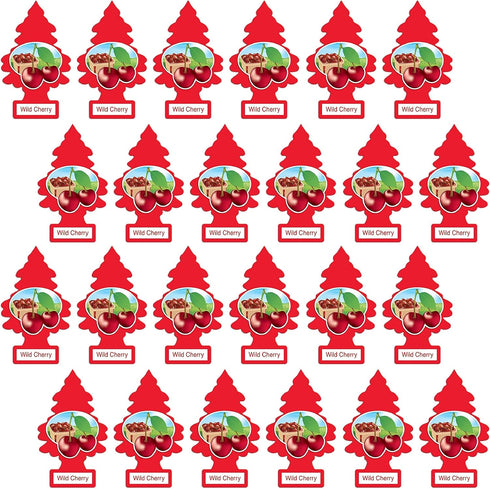 LITTLE TREES Car Air Freshener | Hanging Paper Tree for Home or Car | Wild Cherry | 24 Pack...
