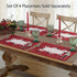Newbridge Christmas Blooming Poinsettia’s Double Bordered 70 inch Long Table Runner, Holiday Red and White Poinsettia Dining Table Runner...