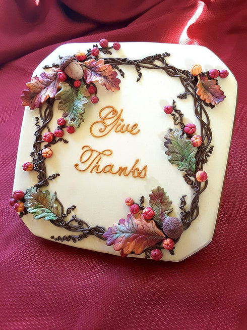 Flower Pro Blackberry & Oak Leaves Silicone Mold For Cake Decorating & Craft. For Fondant, Sugar Paste & Air Dry Clay from Katy Sue Designs Fondan...