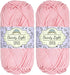 JubileeYarn Dainty Light Yarn - 100g/Skein Worsted Weight Cotton - 305 Primrose Pink - 2 Skeins...