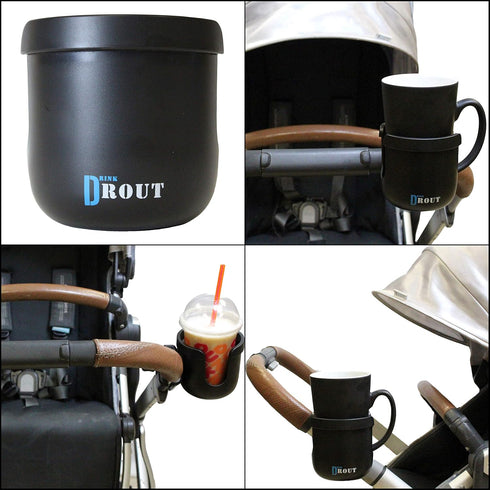 W4W Universal Stroller Cup Holder – Mega Strength Adjustable Clamp fits on Any Bike, Walker, Wheel Chair, Car – Large Adjustable Drink Holder fits...