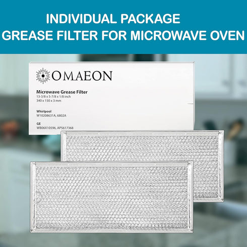 Replacement for Whirlpool W10208631A Filter, GE WB06X10596, AP5617368 Grease Filter for Many Microwaves filter 13 x 6 (Packed in Box) (2-Pack)...