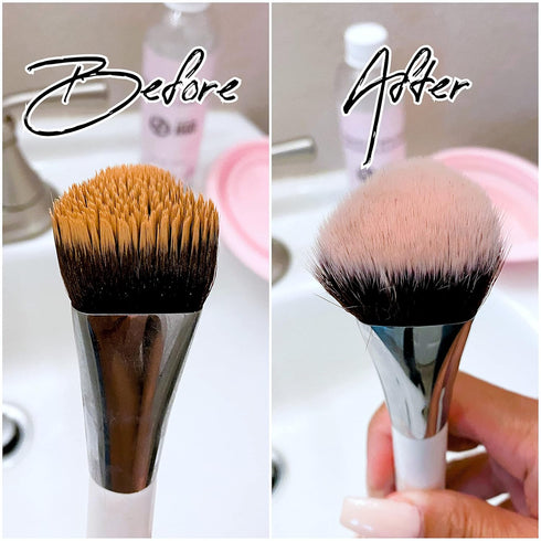 JEGO Makeup Brush Cleaner Solution - Sponge Cleaner - Make Up Brush Liquid Cleanser - Hypoallergenic & Plant-Based Solution Removes Makeup, Dirt, ...