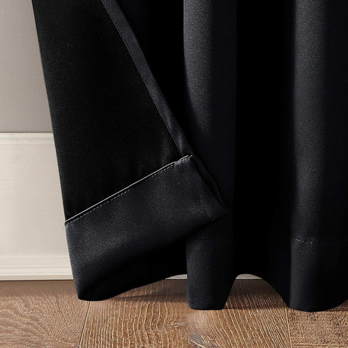 Sun Zero Oslo Theater Grade Extreme Total Blackout Rod Pocket Curtain Panel, 52" x 84", Black...