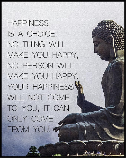 Posterizer 1 pcs-Happiness is a Choice-Buddha Meditation Zen Decor-Quotes-Motivational & Inspirational Art-Gift For Buddhism Meditation philosophy...
