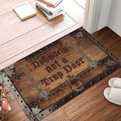 Definitely Not A Trap Door Door Mat Funny Entrance Welcome Outdoor Indoor Mats Home Decor Housewarming Gift 17 x 29 Inches...
