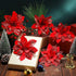 24 Pieces Poinsettia Christmas Decorations Glitter Poinsettia Flowers 5.5 Inch Poinsettias Artificial Christmas Flowers for Christmas Tree Ornamen...