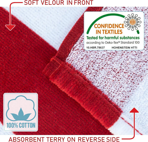 American Flag Beach Towel 30 x 60 inch (76 x 152 cm) USA Patriot 100% Cotton Velour Terry...
