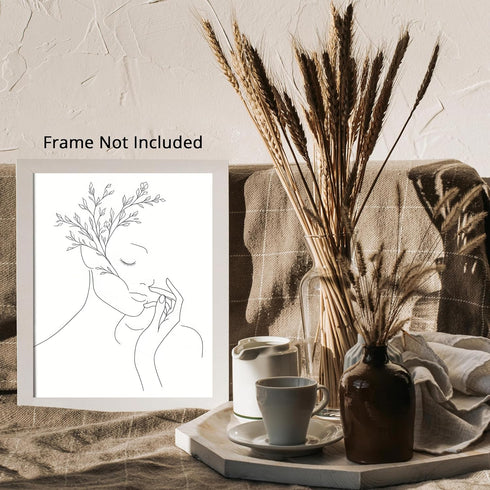 Posterizer 1 pcs-Black and White Line Art Minimalist Woman Silhouette-Abstract & Modern Art-Gifts for Women-Living Room Bedroom Decor- unframed wa...