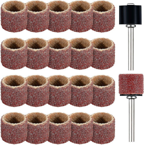 22 Pet Nail Grinder Replacement Kit with Grit Sanding Bands Pet Nail Smoother Dog Claw Care Black Grinding Drums Dog Nail Grinder Replacement Dog ...