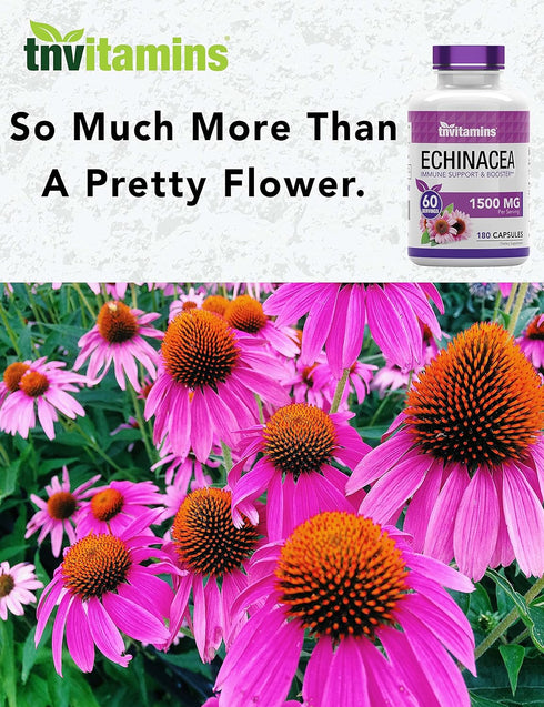Echinacea Capsules (1500 mg Per Serving - 180 Capsules) | Supports Health & Well-Being | Echinacea Root Herbal Extract Supplement | Produced in Th...