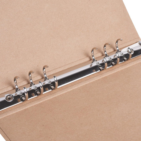 BCP 2pcs Kraft Paper 6-Holds Round Ring Binder Binding Hard Cover Protector for Journal Note Book (A6 Size)...