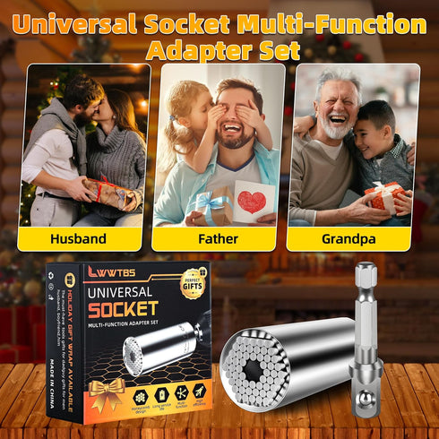 Super Universal Socket Tools Gifts for Men Dad Husband, Gifts for Mothers Fathers Day from Kids Son Daughters Wife Socket Power Drill Adapter Cool...