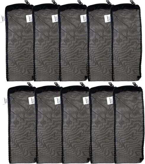 AQUANEAT 10pcs Aquarium Filter Media Bags, Fish Tank Fine Mesh Bags, 3”x4”/3”x8”/5.5”x8” with Plastic Zipper for Activated Carbon...