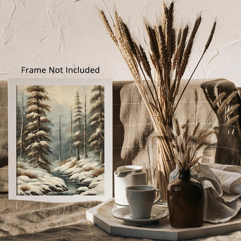 Posterizer 1 pcs-beautiful snowy scenary in winter -9-Landscape & Nature Art-GIft for Men Women Teens-Living Room Bedroom Decor- unframed wall art...