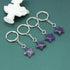 Amethyst Keychain, Crystal Star Pendant Keychain for Girls Gift, Backpack Accessories Stainless Steel Women’s Keyring...