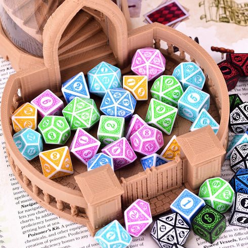 DND Dice Set 10 x 7 Retro Polyhedral Dice for Dragons and Dungeons Tabletop Role-playing Games, 70 Pieces RPG Dice...