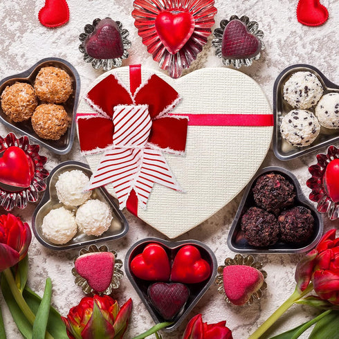 Whaline 36 Yard Happy Valentine's Day Wired Edge Ribbon Red White Love Hearts Craft Ribbon with Burr Wedding Fabric Wrapping Ribbon for Anniversar...