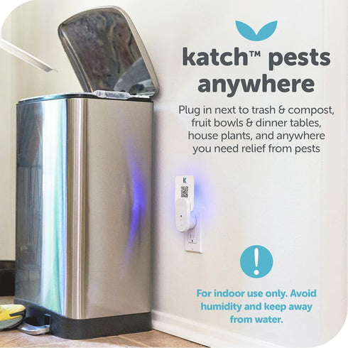 KATCHY Indoor Plug-in Insect Trap - Catcher & Killer for House Flies, Mosquitoes, Fruit Flies, Gnants, and Mosquitos - Chemical-Free, Eco-Friendly...